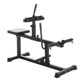 Steel Seated Calf Raise Machine Adjustable Leg Press Strength Training Gym Black (Option: Black)