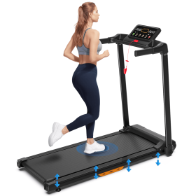 Walking Mat Treadmills Portable For Home & Office LED Display, 265 LB Capacity, Space-Saving Compact Walking Jogging Running Machine (Option: Home treadmill)