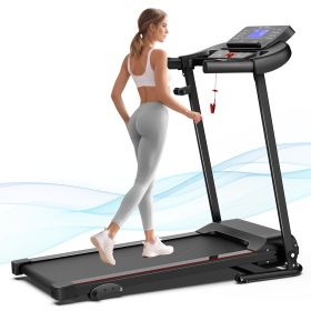 Easy-to-move Wheels Three-level Adjustment Incline Adjustment Indoor Aerobic Treadmill Suitable For All Fitness Levels (Option: Black)